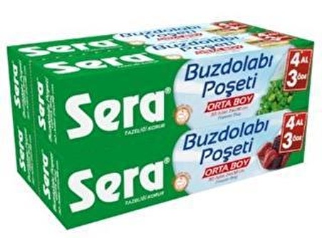 Sera 4x30'lu Orta Boy Buzdolabı Poşeti