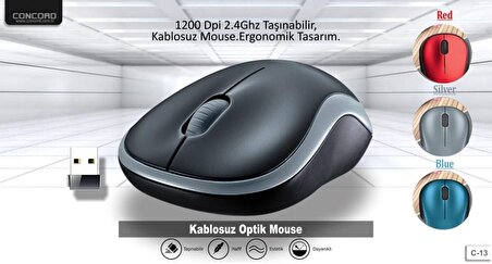 Concord C13 Wireless Kablosuz Mouse 1200 DPi 