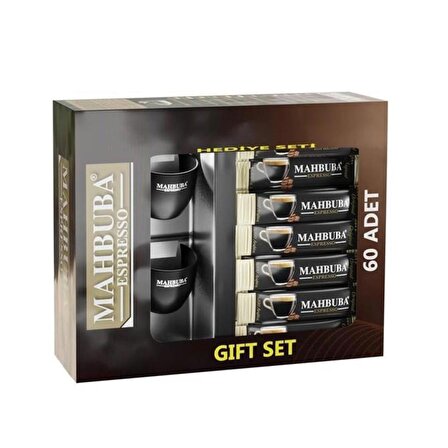 Mahbuba Espresso Bi Kahve İle Canlan Gift Set 60 x 2 G + 2 Adet Fincan