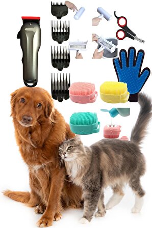 Pazariz Kedi Köpek Şarjlı Tıraş Makinesi Tüy Bakım Seti  Profesyonel Pet Tıraş Makinesi