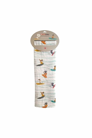 Momeasy Sörf Desenli Muslin 100*120cm