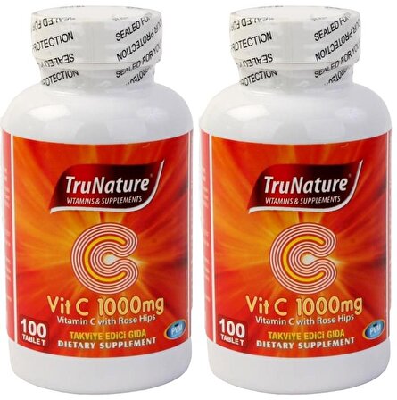 Trunature C Vitamini 1000 Mg Kuşburnu Ekstresi 2x100 Tablet Vitamin C Rose Hips