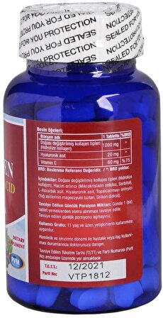 Vitapol Hidrolize Kolajen Hyaluronik Asit C Vitamini 100 Tablet 