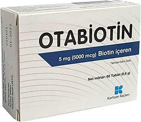 Otabiotin 5 mg Biotin İçeren Takviye Edici Gıda 60 Tablet
