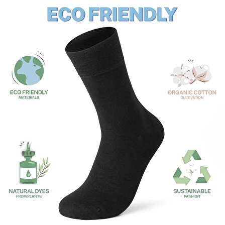 Vegan Ve Organik Bambu Kadın Soket Çorap 6'lı