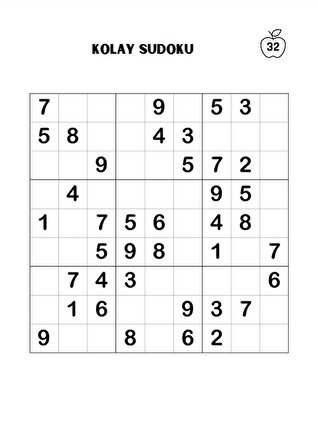 Kolay Sudoku Tam Sayfa (200 Süper Sudoku Kalem Hediyeli)