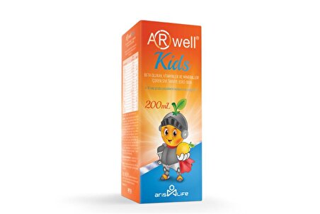 Arwell Kids Beta Glukan Vitamin Ve Mineraller İçeren Takviye Edici Gida Sivi Şurup 200 Ml