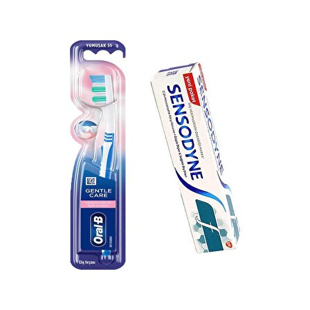 Sensodyne Fluoride Florürlü Diş Macunu 100ML + Oral-B Gentle Care Hassas Diş Fırçası Diş Bakım 2li Set