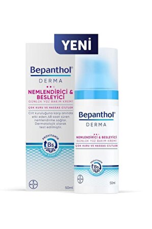 Bepanthol Derma Nemlendirici Tüm Cilt Tipleri İçin Su Bazlı Yağsız Besleyici Yüz Bakım Kremi 50 ml