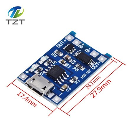 18650 ve 26650 Şarjlı Piller için Şarj Devresi (TP4056)