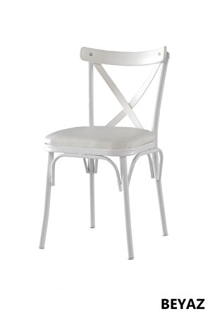Sabit 70x120  Masa Beyaz 4 Adet Çapraz SandalyeTakım 