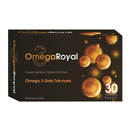 OMEGA ROYAL Havyar Yağı içeren Omega 3 Takviye Edici Gıda 30 Yumuşak Kapsül