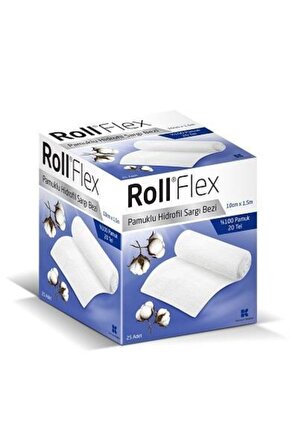 Roll Flex 10 cmX1.5 m Pamuklu Hidrofil Sargı Bezi