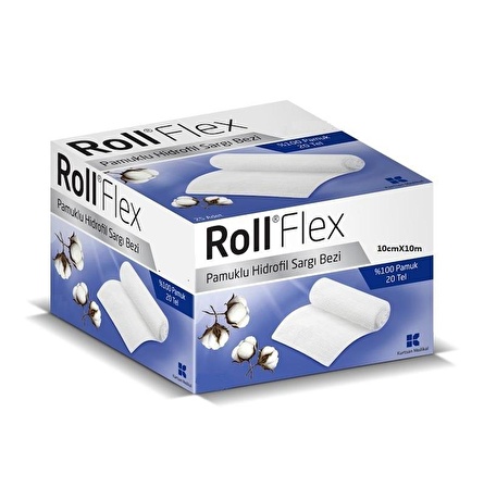 ROLL FLEX 10cm X 10m 12 Adet Pamuklu Hidrofil Sargı Bezi Rulo