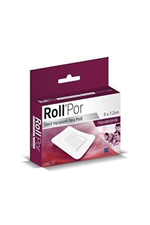 Roll Por 5x7.2 cm 50LI Steril Yapıkanlı Yara Pedi