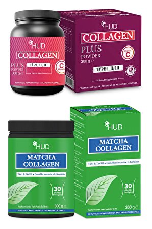 Hud Collagen Plus Powder ve Matcha Kolajen 2 Li Set