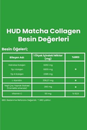 3 Adet Matcha Kolajen Yeşil Çay Ekstresi 300 gr