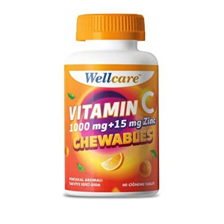 Wellcare Vitamin C 1000Mg + Çinko 15 mg 60 Tablet