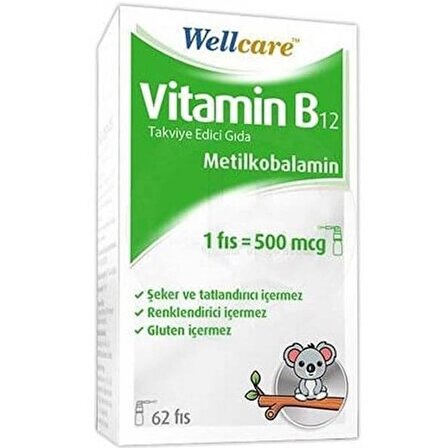 Wellcare Vitamin B12 500 mcg Dil Altı Sprey 5 ml
