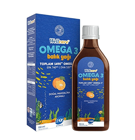Wellcare Omega 3 Fish Oil Doğal Mandalina Aromalı Balık Yağı 150 ml