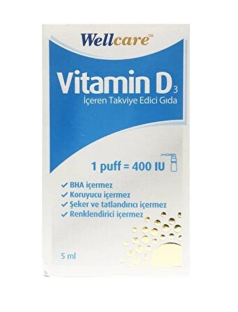 Wellcare Vitamin D3 400'lü 5 ml