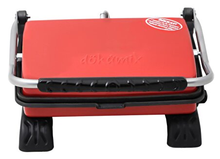 Organik Pik Demir Döküm Kaplamasız & Anti Kanserojen Ev Tipi Tost Makinası DKMX RED 1800W + Fırça