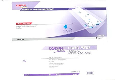 CANSINPLAST 9 CM X 25 CM ŞEFFAF YARAPEDİ PU 525