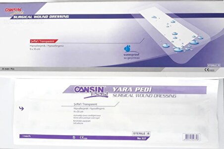 CANSINPLAST 9 CM X 35 CM ŞEFFAF YARA PEDİ PU 527