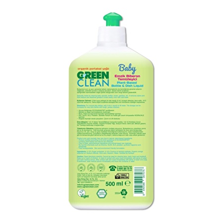 Green Clean Baby Bitkisel Emzik Biberon Temizleyici 500Ml