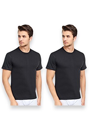 Erkek 2'li Slim Fit Sıfır Yaka Fanila T-Shirt 