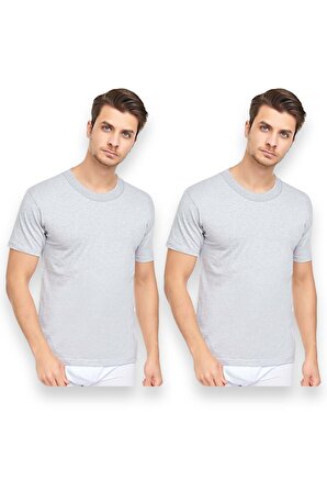 Erkek 2'li Slim Fit Sıfır Yaka Fanila T-Shirt 
