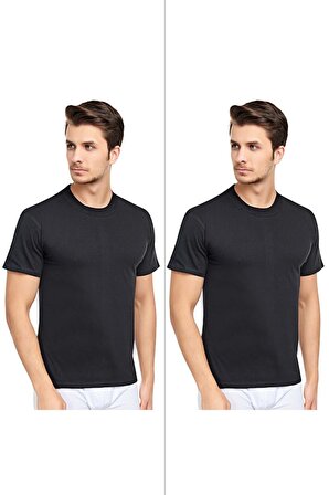 Erkek Slim Fit Sıfır Yaka Fanila T-Shirt 2'li Paket