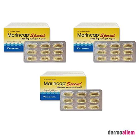 Marincap Special Omega 3 1000 mg 45 Kapsül Balık Yağı 3'Lü (SKT:30/06/2023)