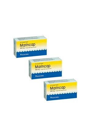 Marincap Omega 3 500 mg 60 Kapsül Balık Yağı Konsantresi 500 Mg 60 x 3'lü Paket