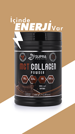 Supra Protein Mct Collagen Powder 354 G-kolajen+mct Yağı+vitamin C+prebiyotik Akasya Gamı-çikolata
