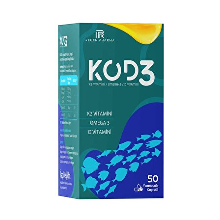KOD3 K2 Vitamini Omega3 Ve D Vitamini Içeren T.E.G.