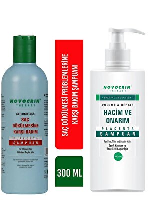 Placenta Saç Dökülmesine Karşı Bakım Şampuanı & Ince Zayıf Saçlar Bakım Şampuanı 300 ml