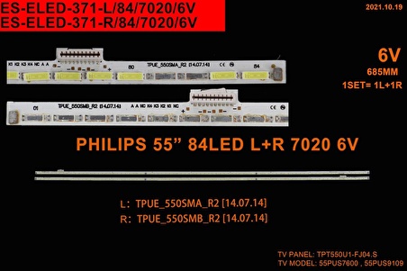 Philips Slim Led Bar 55 inç 2x68,5cm 84 Ledli Tv Led Bar 284424-BB9