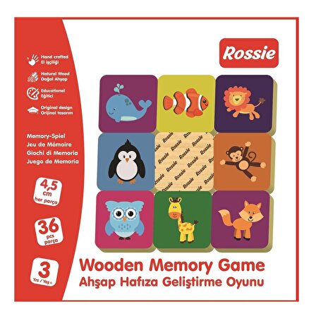Rossie Ahşap Hafıza Geliştirme Oyunu-Memory Game
