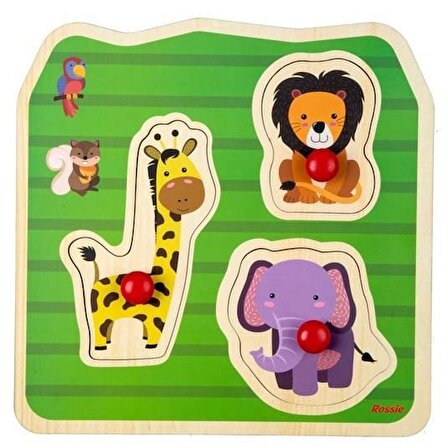 Rossie Vahşi Hayvanlar 1+ Yaş Büyük Boy Puzzle 3 Parça