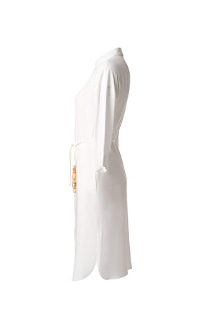 Ekru & More Rosella Uzun Kollu Gömlek Elbise | 2XL