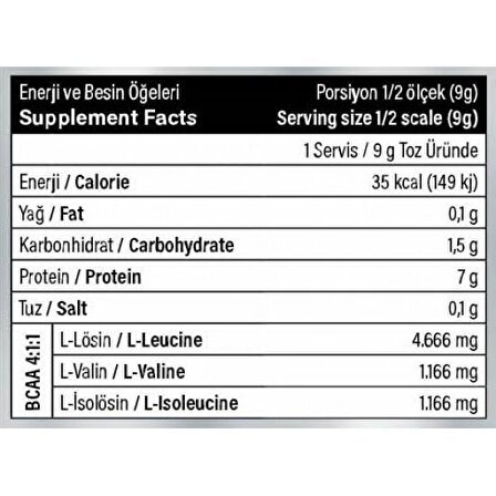 Bulk Nutrition BCAA540 gr 60 Servis Şeftali Aromalı
