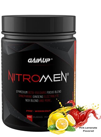 Gainup NitroMen Pre-Workout 407gr 30 Servis - Pink Lemonade Flavored