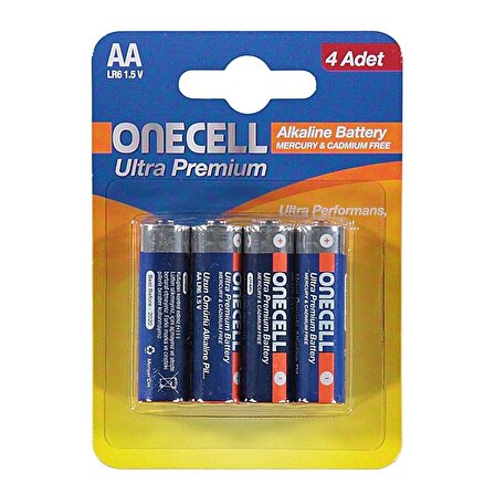 Onecell Ultra Premium Alkalin AA Boy Pil 4lü