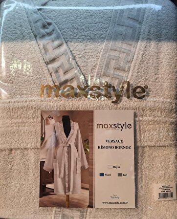 Maxstyle Erkek Bornoz Versace Kimono S/M Beyaz