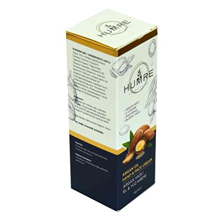 Humre Argan Yağlı E Vitaminli El ve Yüz Kremi 150 ML