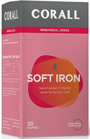 Soft Iron 30 Kapsül (Demir Fumarat ve C Vitamini)