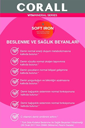 Soft Iron 30 Kapsül (Demir Fumarat ve C Vitamini)