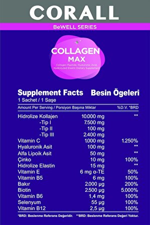 Collagen Max Hidrolize Kolajen Toz 30 Saşe. LİMON