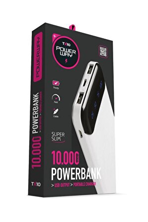 Powerway TX10 10000 mAh Hızlı Şarj Powerbank